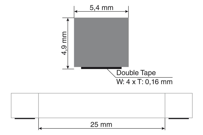 Gumowe przekładki prostokątne (25 x 5,4 x 4,9 mm) worek 100 sztuk - obrazek 2
